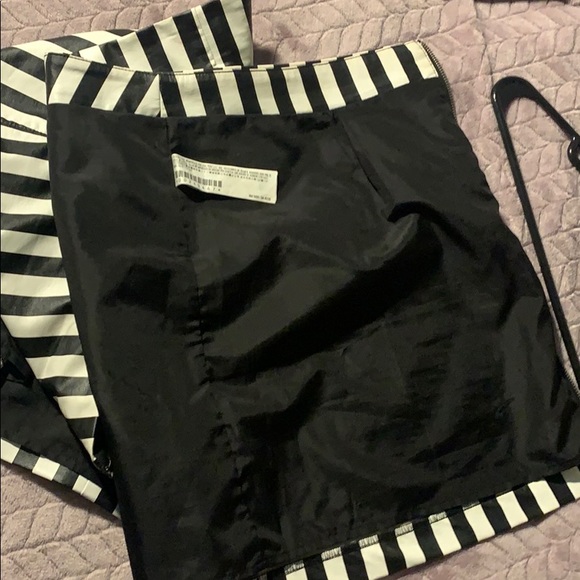 Plus Sized Faux Leather Stripe Skirt - Picture 7 of 7